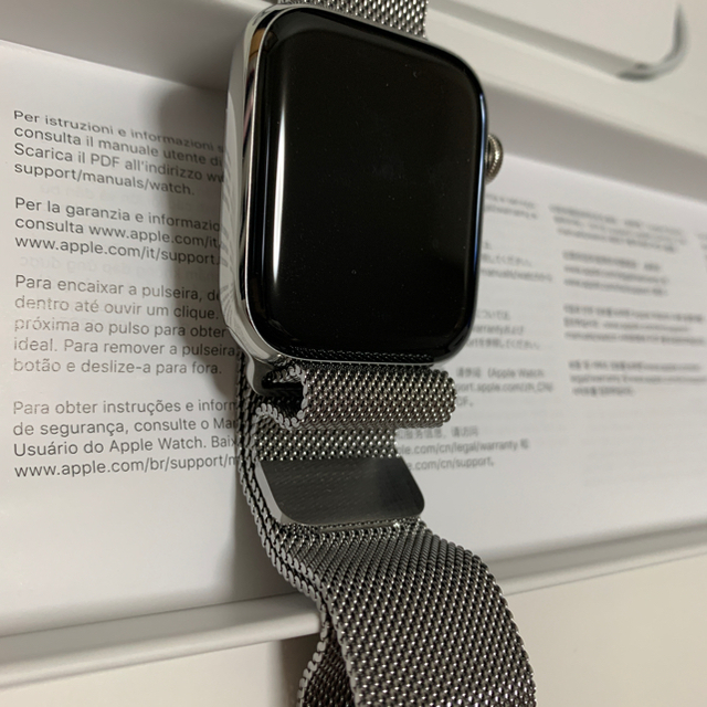 Apple Watch(アップルウォッチ)のApple Watch シリーズ6 44mm ステンレス　AppleCare加入 メンズの時計(腕時計(デジタル))の商品写真