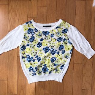 ヘザー(heather)のレディース　トップス　白×青×黄色　花柄(その他)