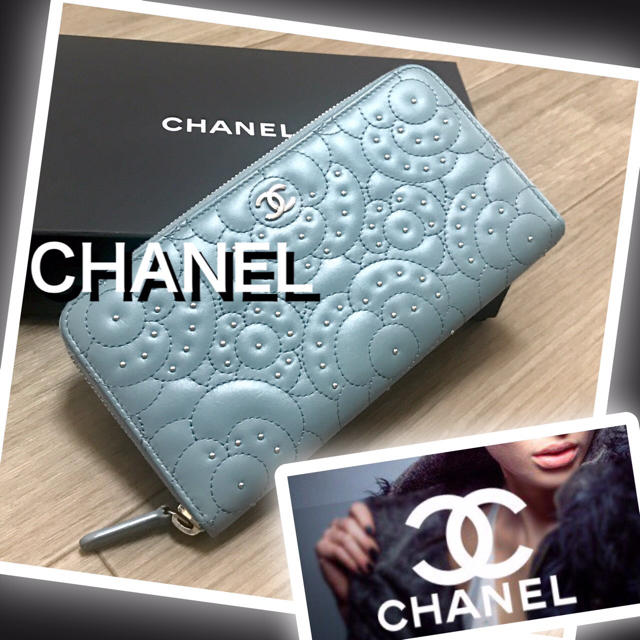 新版 CHANEL 財布/ラウンドファスナー 長財布 スタッズ 【美品☆正規品