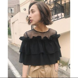 アメリヴィンテージ(Ameri VINTAGE)のAmeri【未使用】UNDULATE SHEER TOP(シャツ/ブラウス(半袖/袖なし))