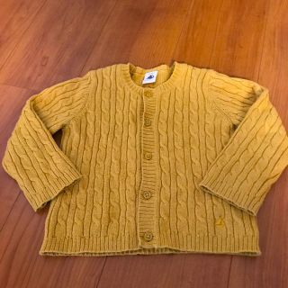 プチバトー(PETIT BATEAU)の値下　プチバトー　ウール混ケーブル編カーディガン　サイズ24m/86cm(カーディガン)