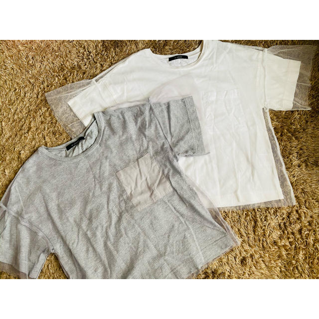 w closet(ダブルクローゼット)のw closet レースTシャツ 2枚セット レディースのトップス(Tシャツ(半袖/袖なし))の商品写真