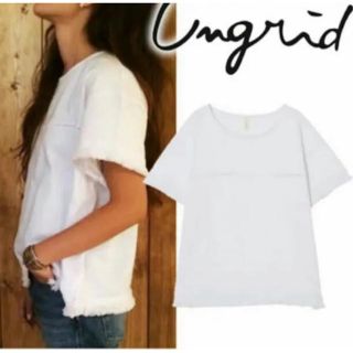 アングリッド(Ungrid)のUngrid(アングリッド)♡フリンジコンビTee ホワイト 白 半袖Tシャツ (Tシャツ(半袖/袖なし))