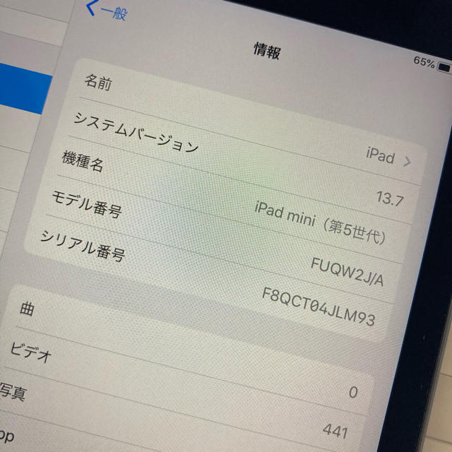 iPad mini第五世代　Wi-Fi 64GB スペースグレー 1