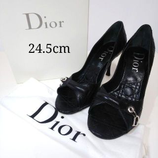 クリスチャンディオール(Christian Dior)のクリスチャンディオール　オープントゥ　パンプス　24.5㎝相当　JJ024(ハイヒール/パンプス)