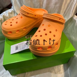 クロックス(crocs)のクロックス  厚底　オレンジ　24 完売品　BALENCIAGA使用(サンダル)