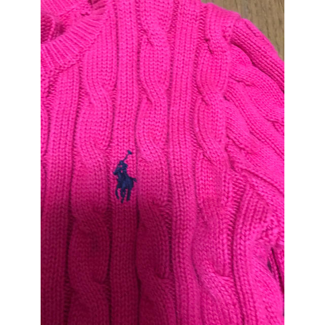 Ralph Lauren(ラルフローレン)のラルフローレン ピンクカーディガンS(130) キッズ/ベビー/マタニティのキッズ服女の子用(90cm~)(カーディガン)の商品写真