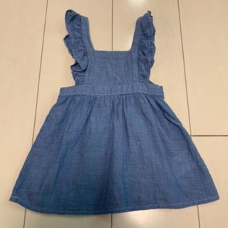 エイチアンドエム(H&M)のデニム風、ワンピース 、ワンピ、フリル、ベビー服、2way.70(ワンピース)