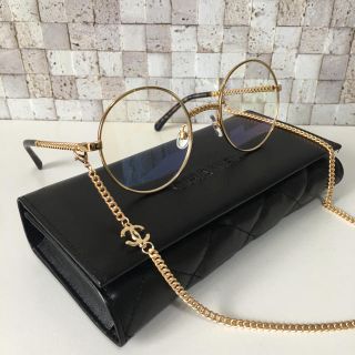 CHANEL 眼鏡用フレーム 新作チェーンストラップカメリアパール付シルバー