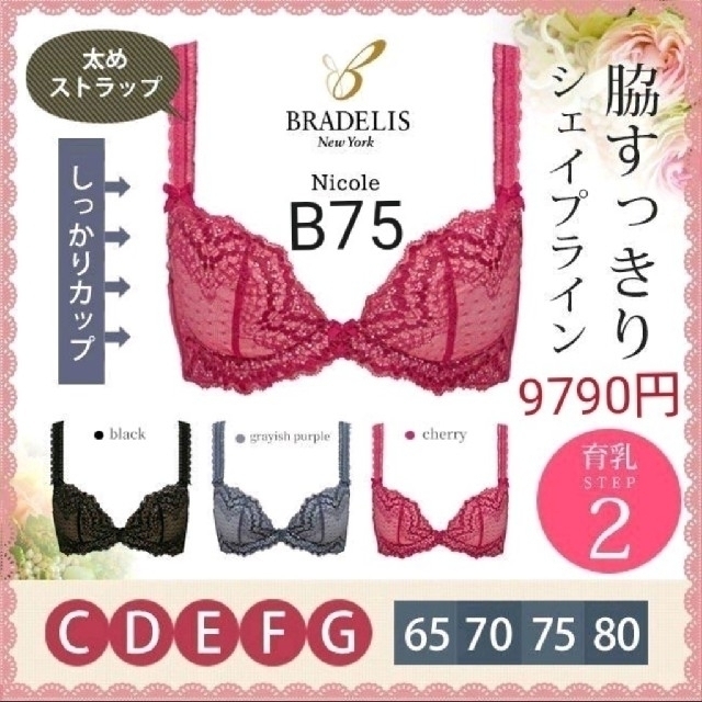 BRADELIS New York(ブラデリスニューヨーク)の期間限定❕ブラデリス☆9790円☆日本製‼️育乳STEP2/B75ニコルブラ  レディースの下着/アンダーウェア(ブラ)の商品写真