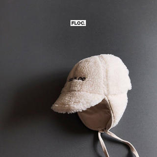 ラス1！韓国子供服 FLOC フライトキャップ ホワイト キッズ(帽子)