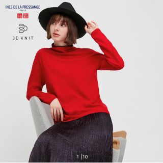 ユニクロ(UNIQLO)の3Dエクストラファインメリのタートルネックセーター(ニット/セーター)