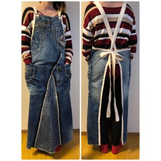 めぐみ様専用　リメイクデニムエプロン（レッドペッパー・ネイティブアメリカン）(その他)