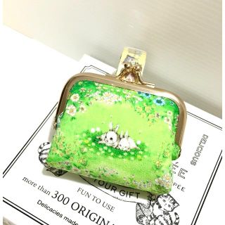 フランシュリッペ(franche lippee)のフランシュリッペ♡プルミエールgreen×リバティ♡ぷっくりがま口♡ハンドメイド(その他)