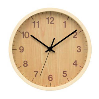 送料無料 木目調 掛け時計 ウォールクロック(ライトブラウン)(掛時計/柱時計)