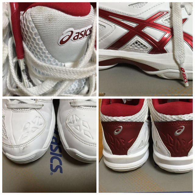 asics(アシックス)のバッシュ赤 24.5㎝ レディースの靴/シューズ(その他)の商品写真