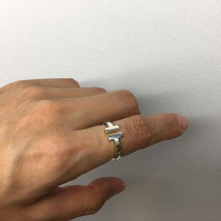 美品 ティファニー Tスクエア シルバー リング スクエア