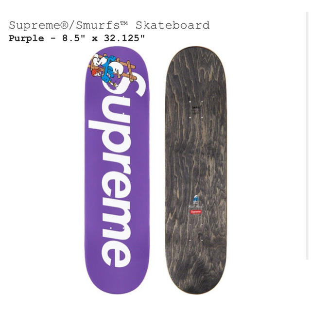 Supreme(シュプリーム)のSupreme/Smurfs Skateboard purple スポーツ/アウトドアのスポーツ/アウトドア その他(スケートボード)の商品写真
