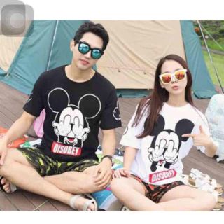 ミッキーキャラクターペアルックTシャツ レディースのトップス(Tシャツ(半袖/袖なし