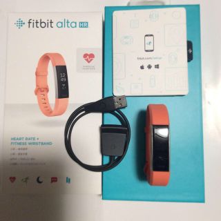 〈used〉fitbit alta HR  オレンジベルト(腕時計(デジタル))