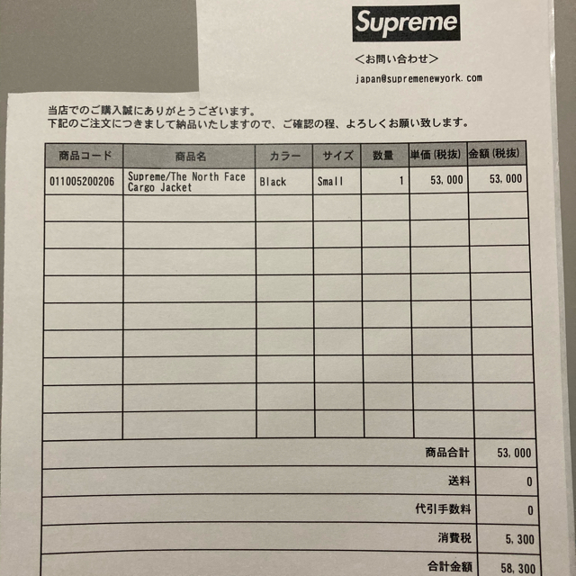 Supreme(シュプリーム)の新品S　Supreme®/The North Face Cargo Jacket メンズのジャケット/アウター(マウンテンパーカー)の商品写真