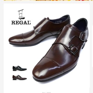 リーガル(REGAL)の新品 REGALリーガル ダブルモンク ダークブラウン 26  37TR(ドレス/ビジネス)