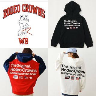 ロデオクラウンズワイドボウル(RODEO CROWNS WIDE BOWL)の追加分ホワイトとネイビーとキッズのブラック140㎝(パーカー)