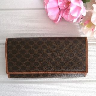 セリーヌ(celine)の美品♥CELINEセリーヌ♥がま口長財布/マカダム/ブラウン(財布)