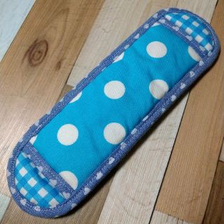 水筒肩ひもカバー☆水玉ブルー(外出用品)