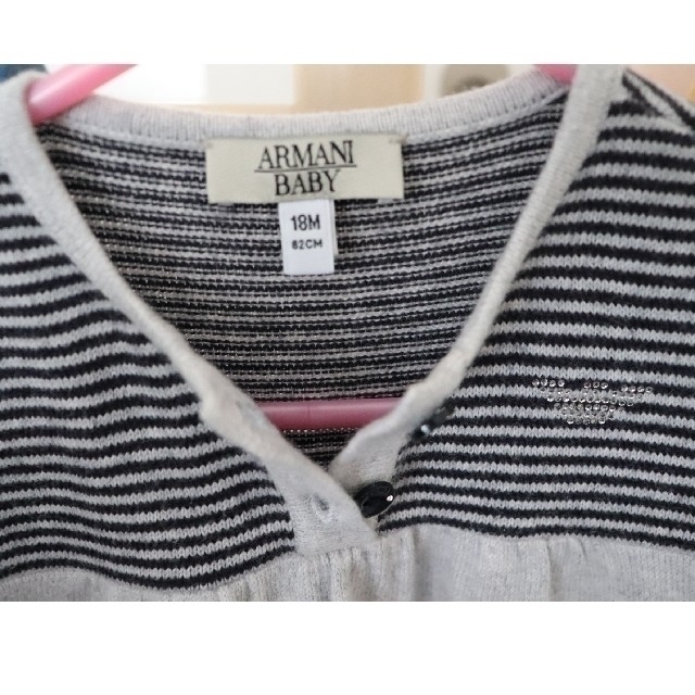 ARMANI JUNIOR(アルマーニ ジュニア)のアルマーニ 80 長袖ニットワンピース キッズ/ベビー/マタニティのベビー服(~85cm)(ワンピース)の商品写真