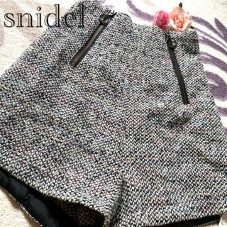 スナイデル(SNIDEL)の💖新品未使用snidelツイード柄ハイウエストショーパン秋冬ウエストゴム💖(ショートパンツ)