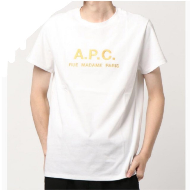 apc a.p.c. ゴールドロゴTシャツ ホワイト MTシャツ/カットソー(半袖/袖なし)