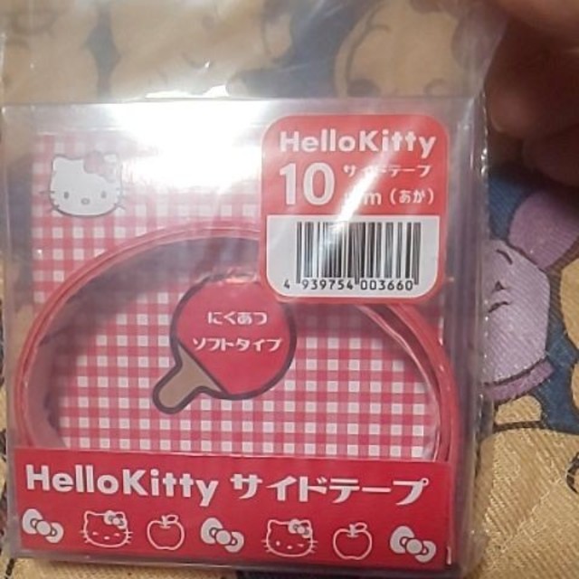 ハローキティ - キティちゃん♪卓球ラケットサイドテープ赤の ハローキティ - キティちゃん♪卓球ラケットサイドテープ赤の