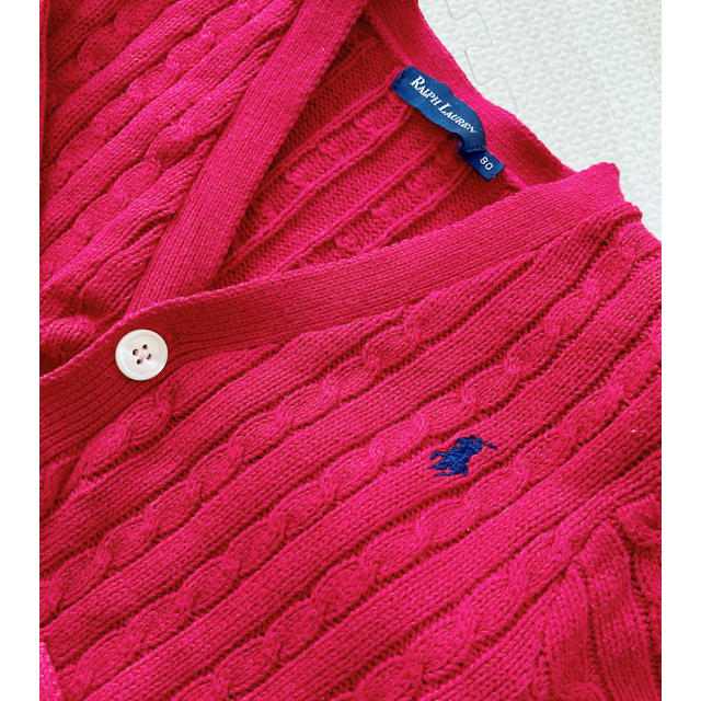 Ralph Lauren(ラルフローレン)のラルフローレン Ralph Lauren カーディガン 赤 80 キッズ/ベビー/マタニティのベビー服(~85cm)(ニット/セーター)の商品写真