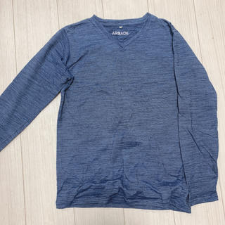 Ｖネック　Tシャツ　ブルー(Tシャツ/カットソー(七分/長袖))