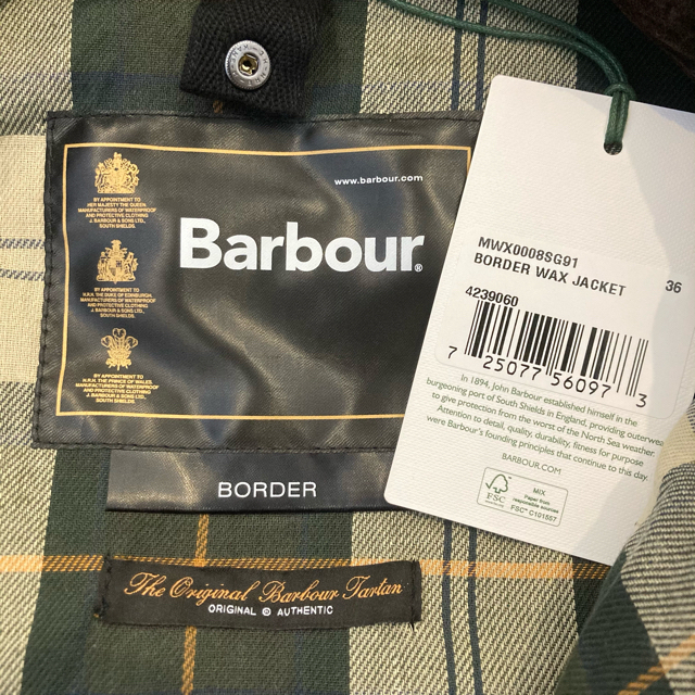 新品 Barbour Border Sage 36 ボーダー バブアー 1