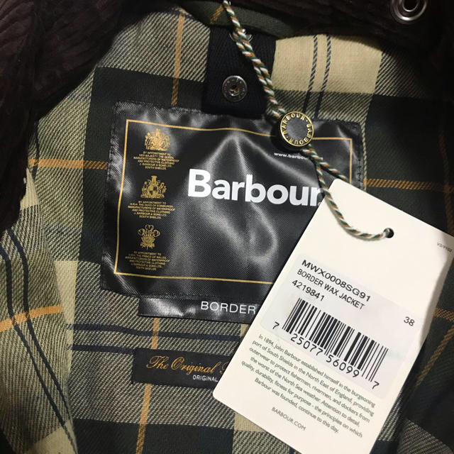 1点 新品 Barbour Border Sage 38 バブアー ボーダー 2