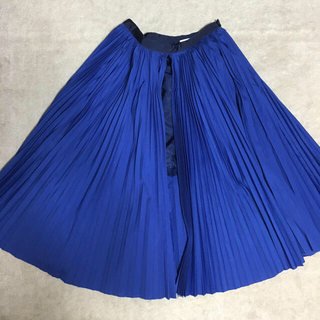 サカイ(sacai)のsacai luck コットンプリーツ　スリット　スカート　サイズ1 ブルー(ひざ丈スカート)