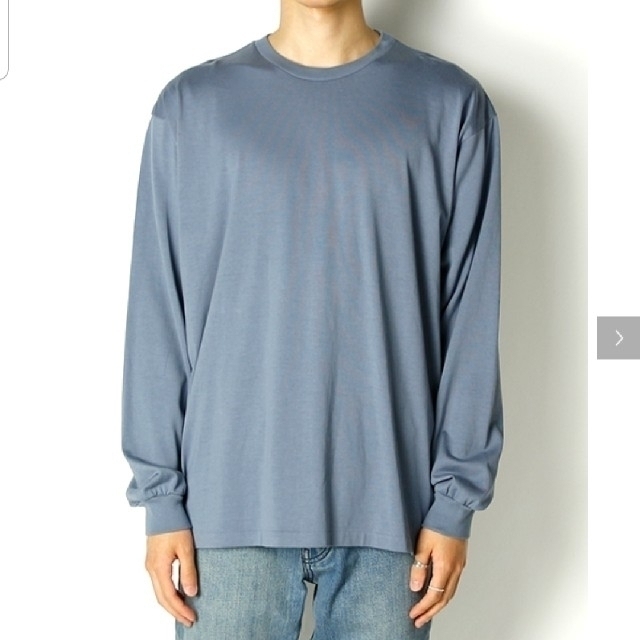 Tシャツ/カットソー(七分/長袖)AURALEE LUSTER PLATING L/S TEE blue gray