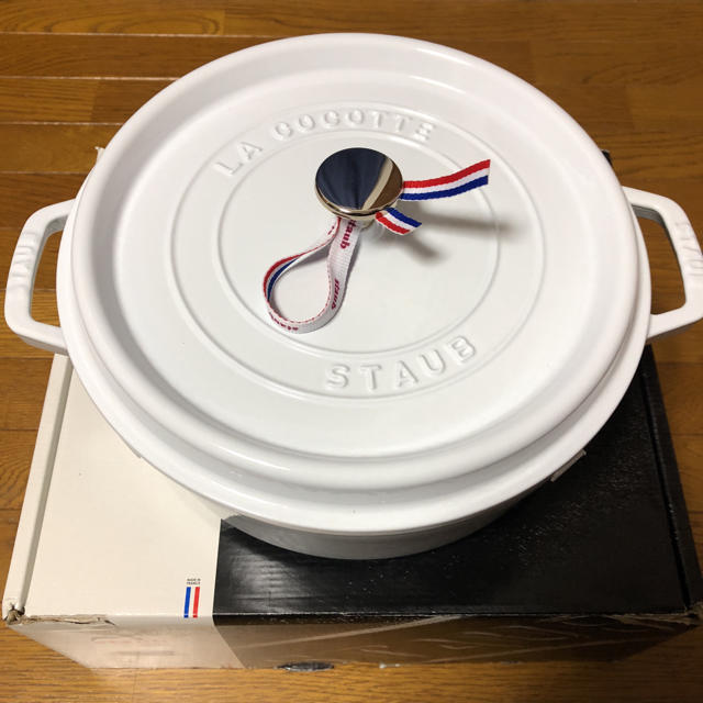 ☆新品☆ストウブ staub シャロー ラウンド ココット 26cm 生涯保証 鍋 ...