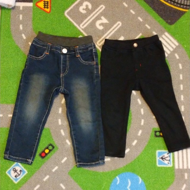 しまむら(シマムラ)のデニムとスキニーパンツセット 80～90 キッズ/ベビー/マタニティのキッズ服男の子用(90cm~)(パンツ/スパッツ)の商品写真