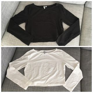 エイチアンドエム(H&M)のH&M☆ショート丈トップス(カットソー(長袖/七分))