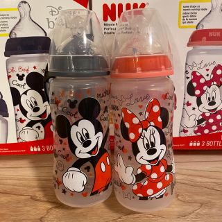 ディズニー(Disney)のNUK 哺乳瓶　ミッキーミニーちゃん　2本セット(哺乳ビン)