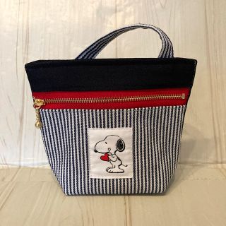 スヌーピー(SNOOPY)のスヌーピータグ付き　ミニポーチ　トートバック　移動ポケット　ハンドメイド(ポーチ)