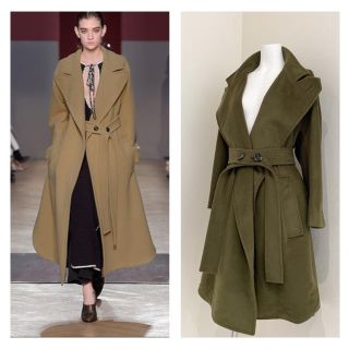 マックスマーラ(Max Mara)のmaxmara sportmax  カーキカラー　ウール　コート(ロングコート)