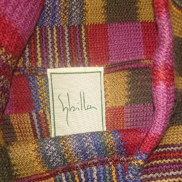Sybilla(シビラ)のシビラ(未使用品)M 配色チェックニットワンピース レディースのワンピース(ひざ丈ワンピース)の商品写真