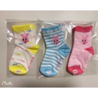 ミキハウス(mikihouse)の新品　ミキハウス　子供靴下　13-15B   女の子　3足組(靴下/タイツ)