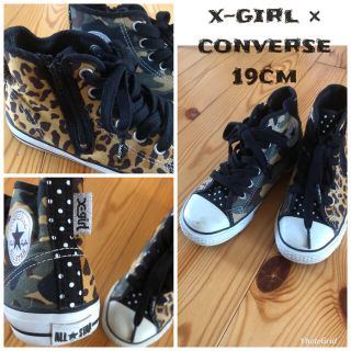 エックスガールステージス(X-girl Stages)のX-girl converse コラボ　ハイカット　スニーカー　19cm(スニーカー)