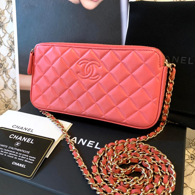 正規品 CHANEL シャネル 美品 チェーンウォレット ダイヤモンドCC