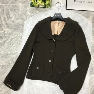 フォクシー(FOXEY)の美品　フォクシー　FOXEY カシミヤ100% 裏地付　ジャケット　カーディガン(ニット/セーター)